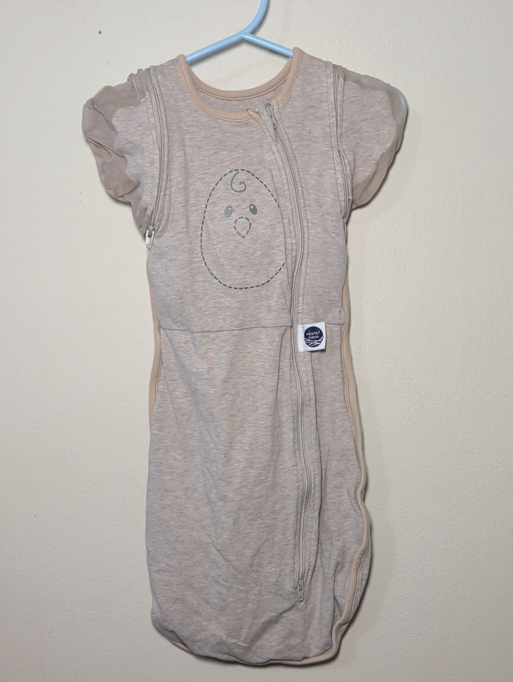 Nested Bean Zen One Classic Swaddle Beige Lightly Weighted Size S 3-6 Months